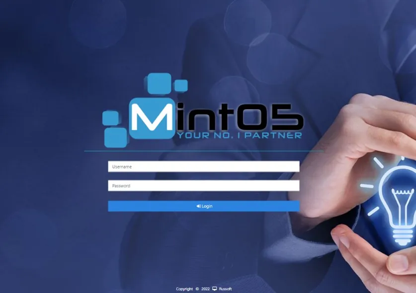Sign-in screen of the ERP system.